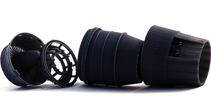 Su-27 Saturn AL31 model kit of turbine, afterburner and nozzle with some panels unmounted